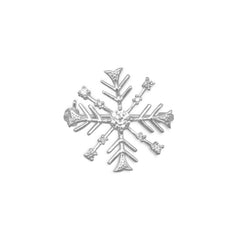 Brass Snowflake Pin with Clear CZs