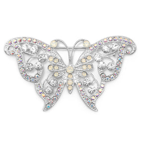 Clear Swarovski Crystal Butterfly Fashion Pin