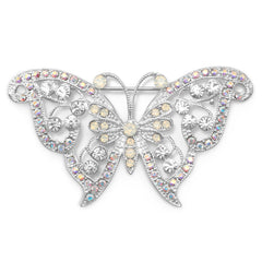 Clear Swarovski Crystal Butterfly Fashion Pin
