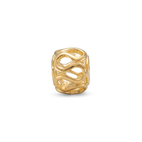 14 Karat Gold Plated Wave Design Bead