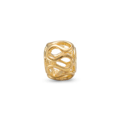 14 Karat Gold Plated Wave Design Bead