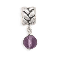 Purple Glass Charm Bead