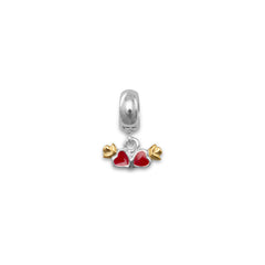 Red Enamel Heart Charm Bead