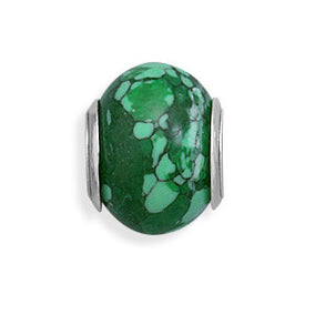Malachite Look Glass Bead