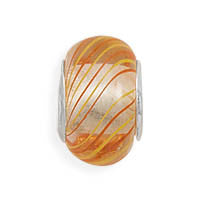 Orange, Red and White Glass Bead