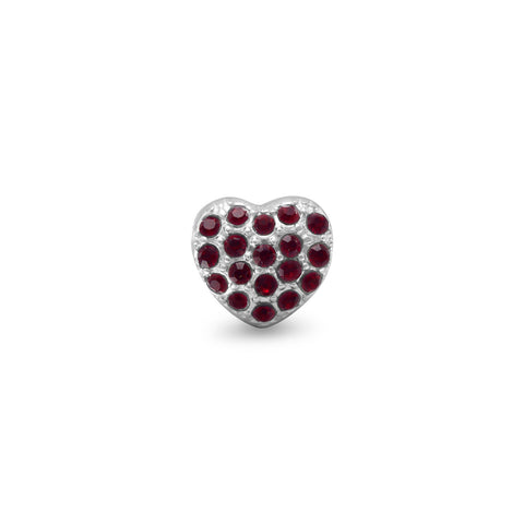 Red Crystal Heart Bead
