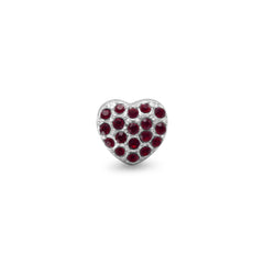 Red Crystal Heart Bead