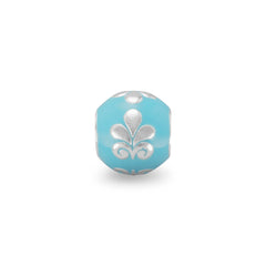 Blue Bead with Floral Design