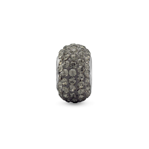 Grey Pave Crystal Bead