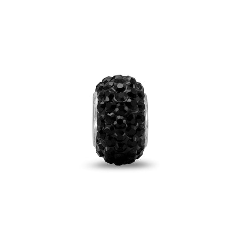 Black Pave Crystal Bead