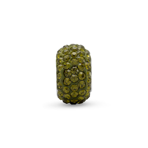 Olive Green Pave Crystal Bead