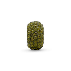 Olive Green Pave Crystal Bead