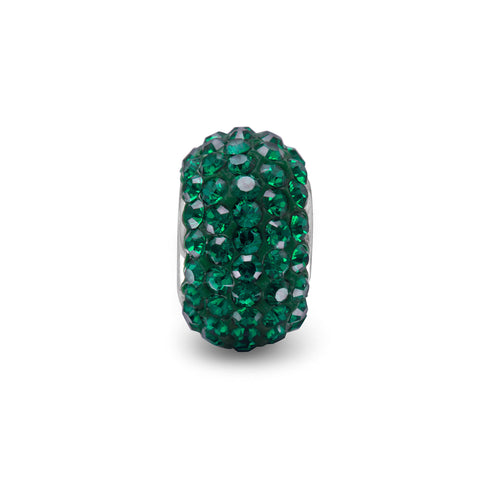 Teal Green Pave Crystal Bead