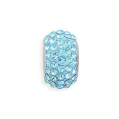 Light Blue Pave Crystal Bead