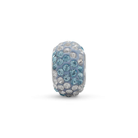 Blue and Clear Pave Crystal Bead
