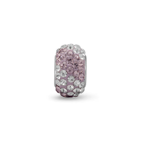 Lavender and Clear Pave Crystal Bead