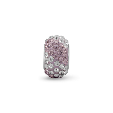 Lavender and Clear Pave Crystal Bead