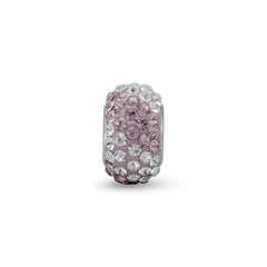 Lavender and Clear Pave Crystal Bead