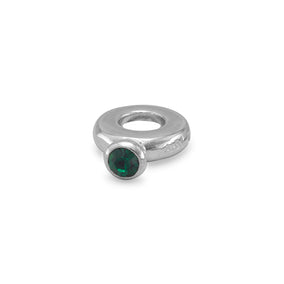 Ring Bead with Dark Green Crystal