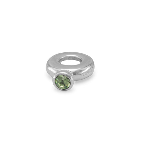 Ring Bead with Light Green Crystal