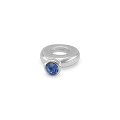 Ring Bead with Dark Blue Crystal