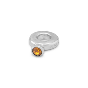 Ring Bead with Orange Crystal