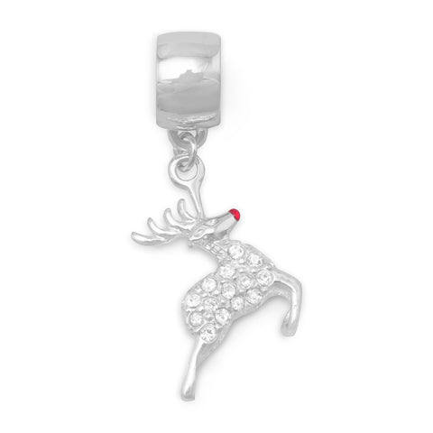 Crystal Reindeer Charm Bead