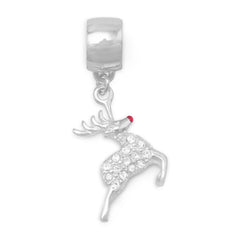 Crystal Reindeer Charm Bead