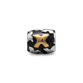 Two Tone "X" Bead