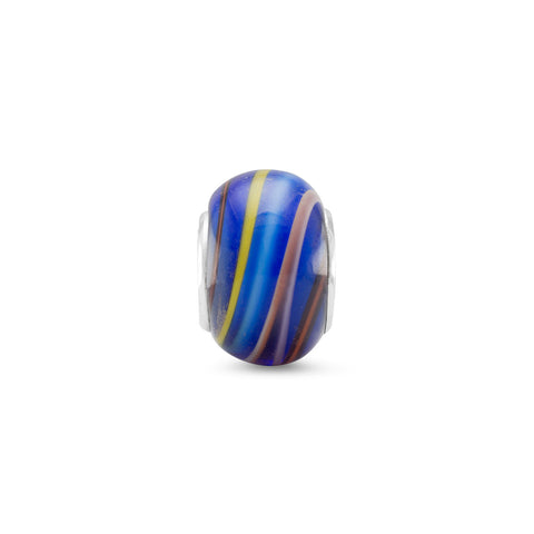 Multicolored Lined Glass Bead