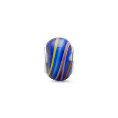 Multicolored Lined Glass Bead