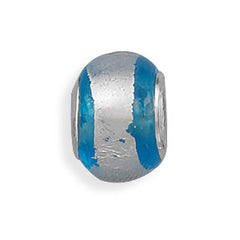 Silver Foil and Blue Glass Bead