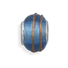 Blue and Gold Glass Bead