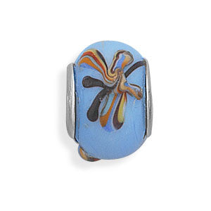 Blue Butterfly Glass Bead