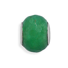 Faceted Green Dyed Jade Bead