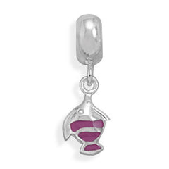 Purple Fish Charm Bead