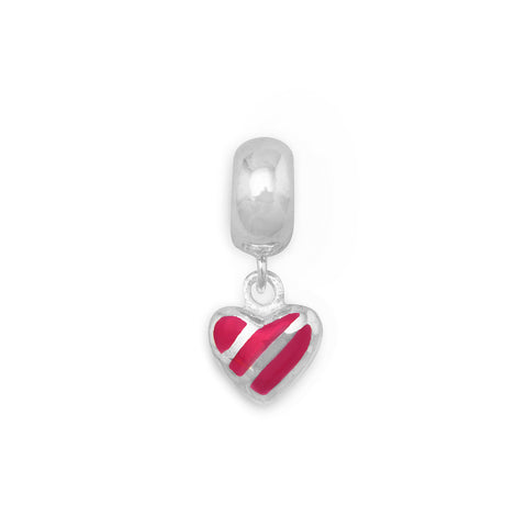 Pink Heart Charm Bead