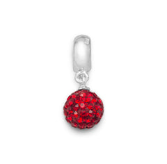 Red Crystal Ball Charm Bead