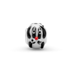Black and White Dog Bead