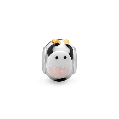 Black and White Cow Bead