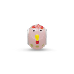 Pink Rooster Bead