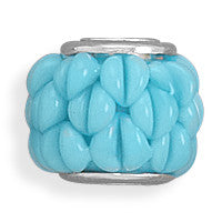 Blue Textured Glass Bead