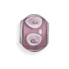Purple Dot Design Glass Bead