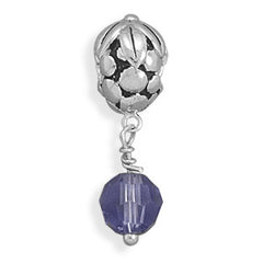 Purple Glass Charm Bead