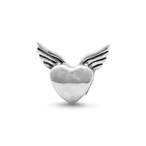 Oxidized Heart with Wings Bead