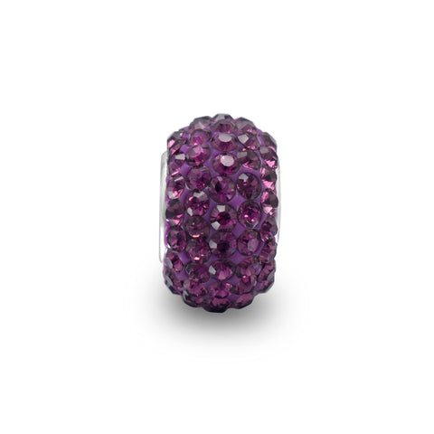 Dark Purple Pave Crystal Bead