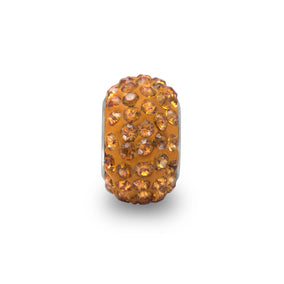 Dark Yellow Pave Crystal Bead