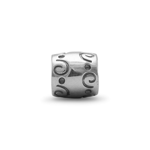 Barrel Bead with Swirl Design