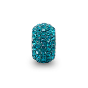 Blue Pave Crystal Bead