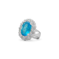 Blue Glass Ring Charm Bead